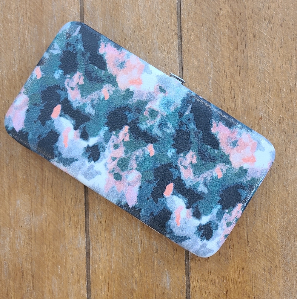 Watercolor wallet clutch